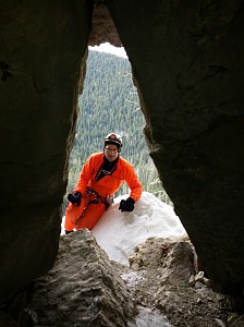 Jaskinia Średnia Kasprowa. W otworze