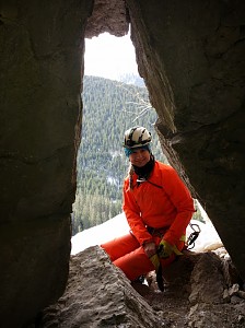 Jaskinia Średnia Kasprowa. W otworze